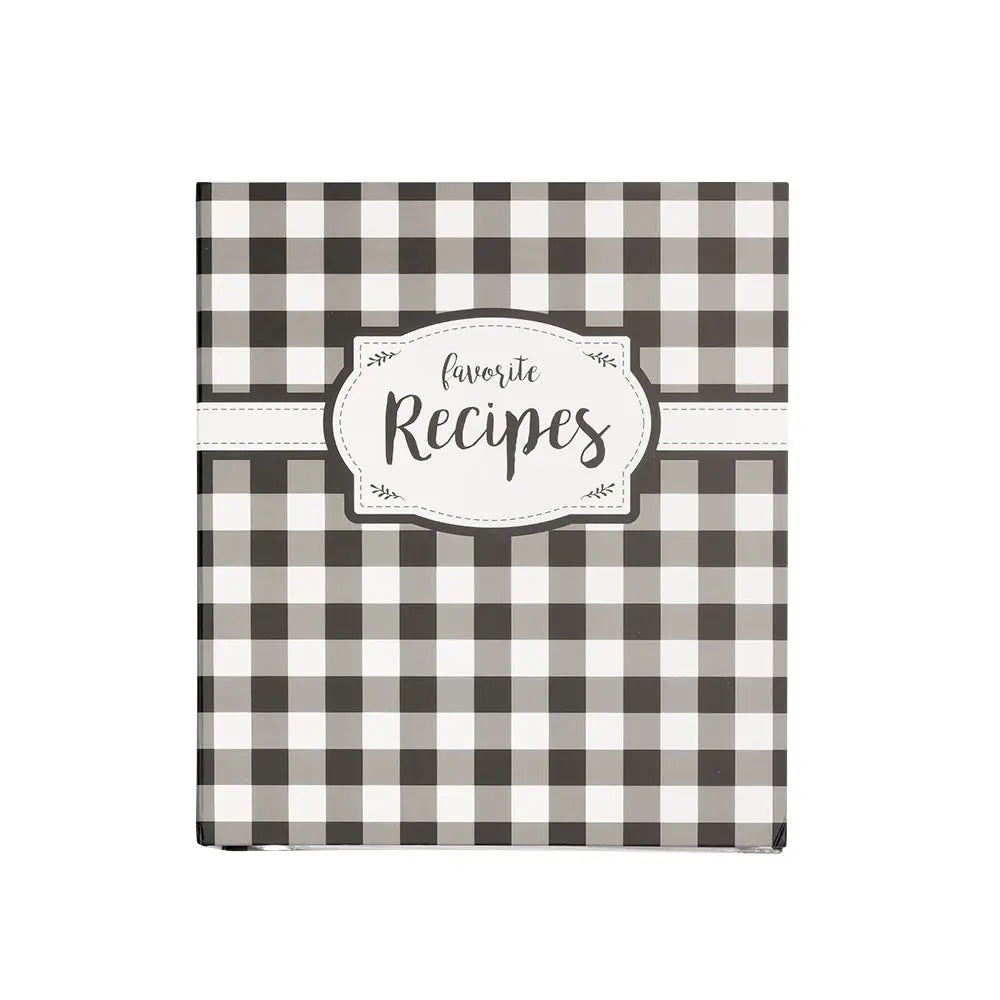 Black & White Check Recipe Binder