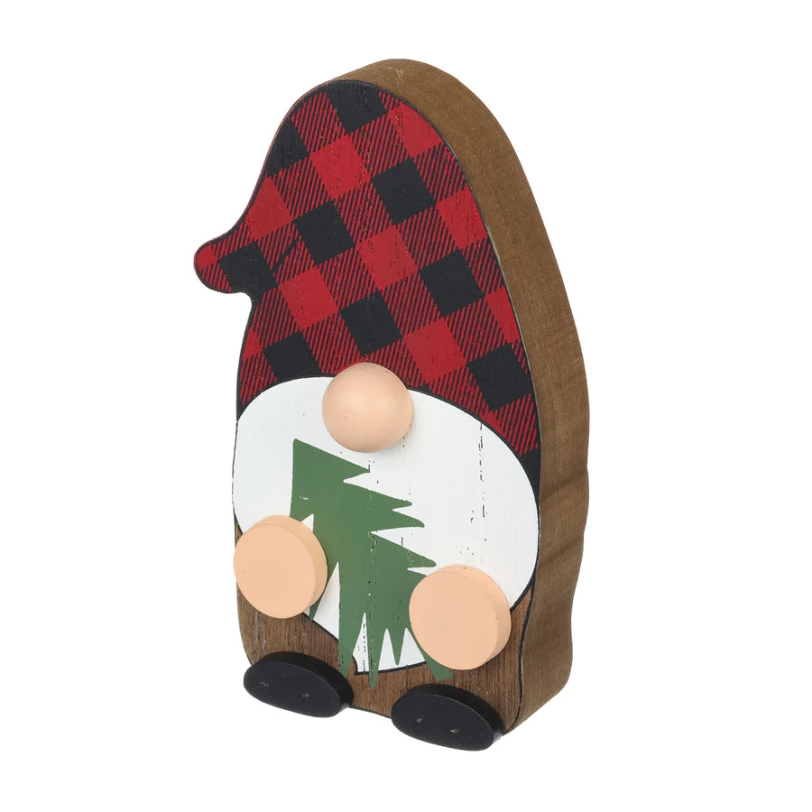 Red & Black Check Gnome with Tree