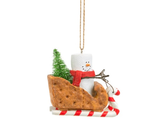 S’mores Graham Cracker Sled Ornament