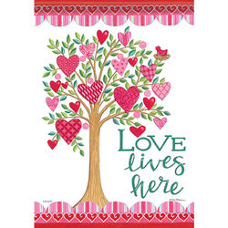 Love Lives Here Garden Flag