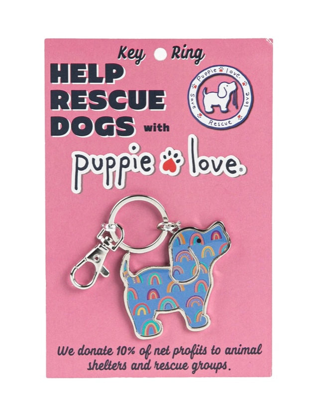 Puppie Love Rainbow Pup Key Ring