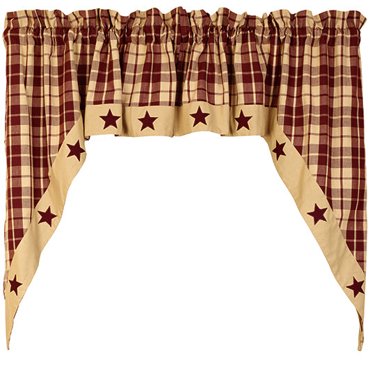 Farmhouse Star Swag - Burgundy