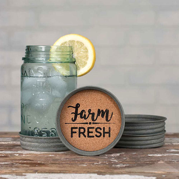 Mason Jar Lid Coaster - Farm Fresh