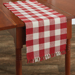 Wicklow Check 36” Table Runner - Red & Cream