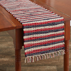 Stars & Stripes 54” Chindi Table Runner