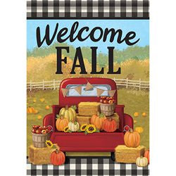 Fall Red Truck Garden Flag