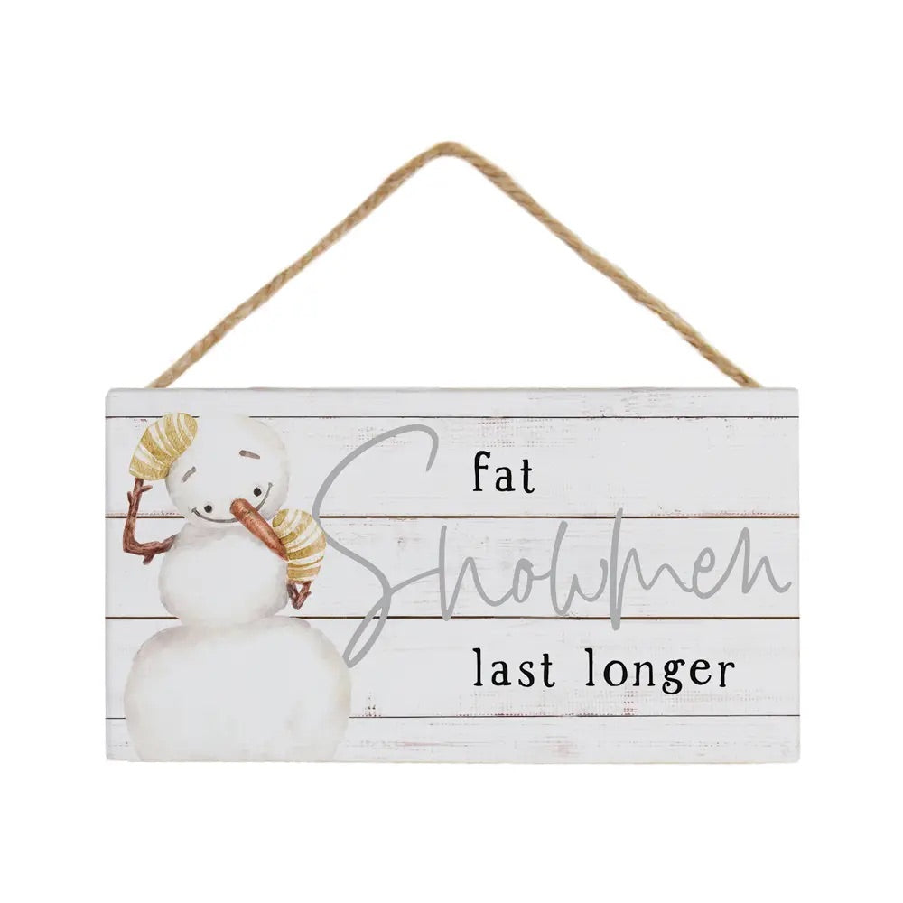 Fat Snowmen Hanging Sign