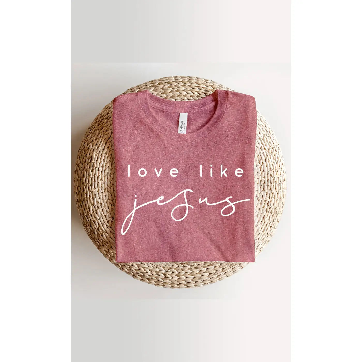 Love Like Jesus Graphic Tee - Heather Mauve