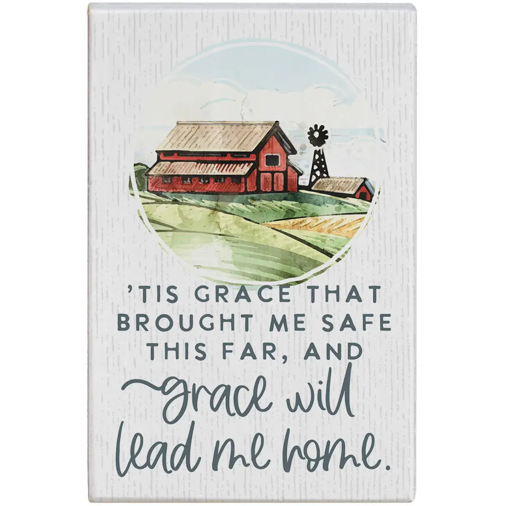 Grace Lead Me Home Block Sign