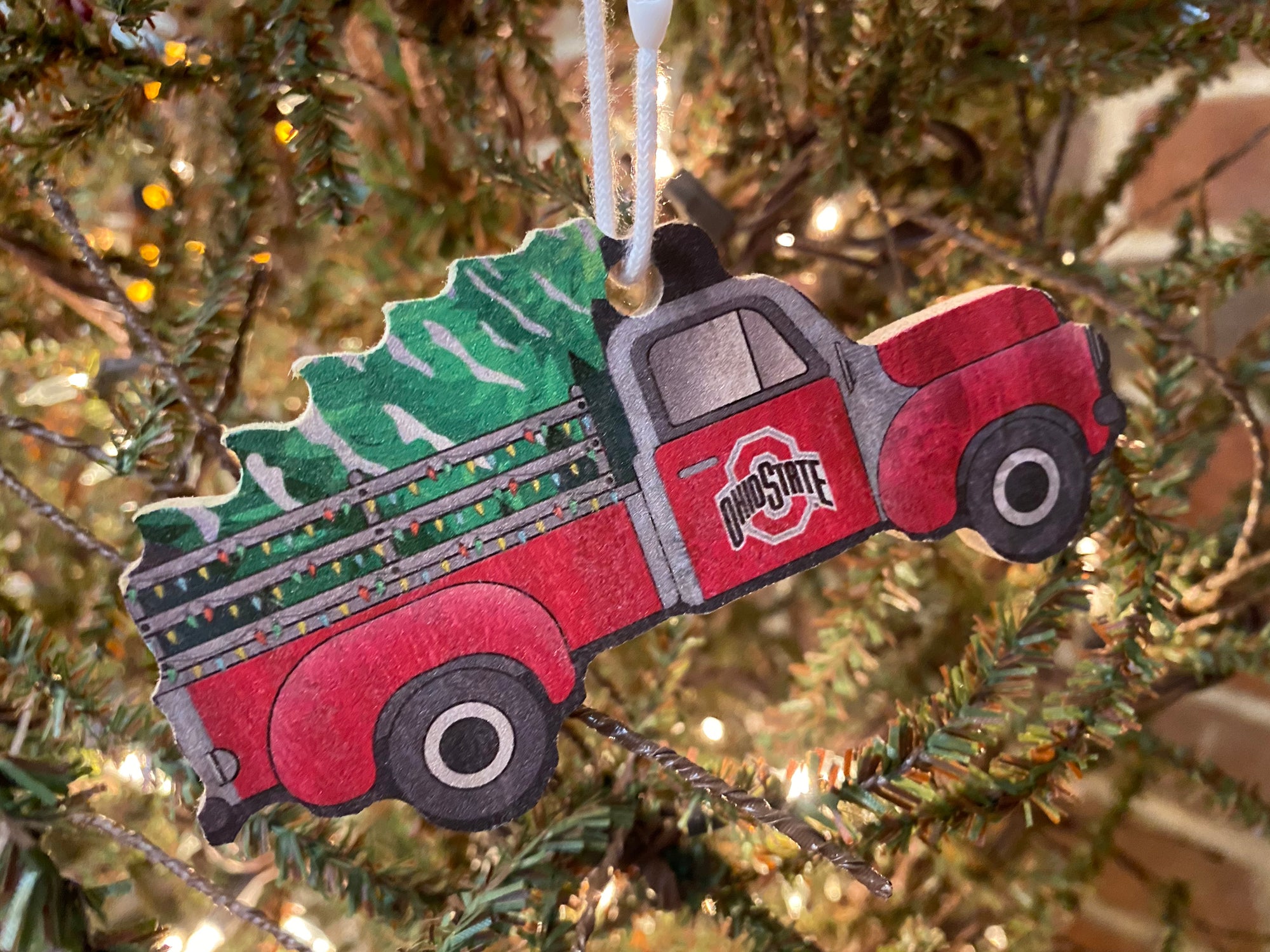 Ohio State Red Truck Ornament