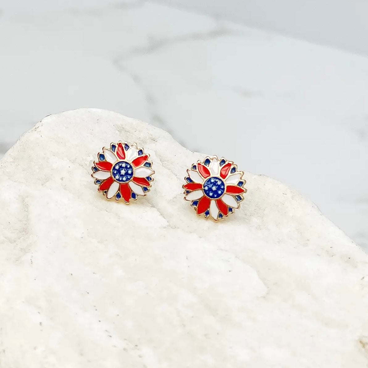 Americana Flower Stud Earrings