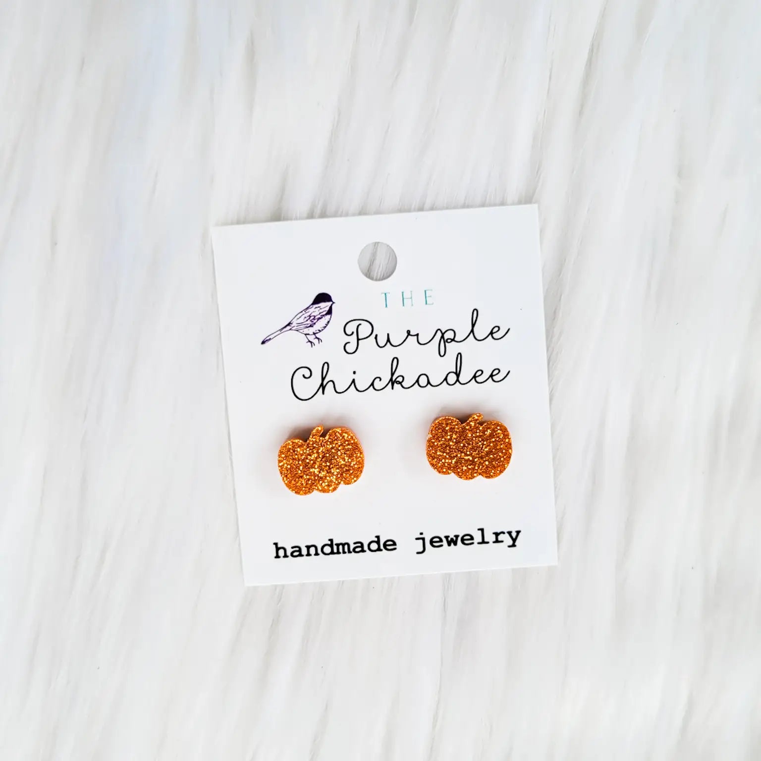 Orange Pumpkin Stud Earrings