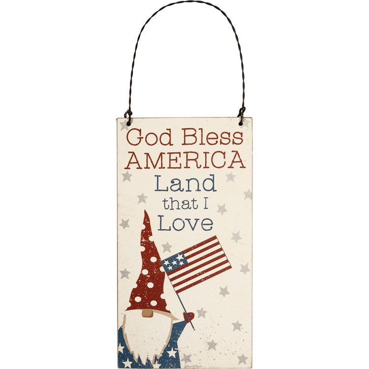 God Bless America Gnomes Ornament