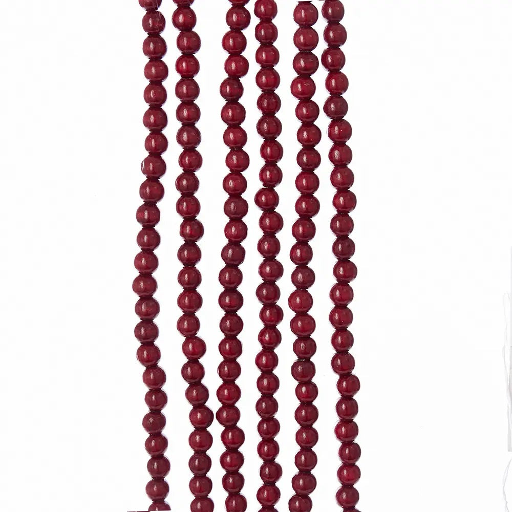 9’ Cranberry Wood Bead Garland