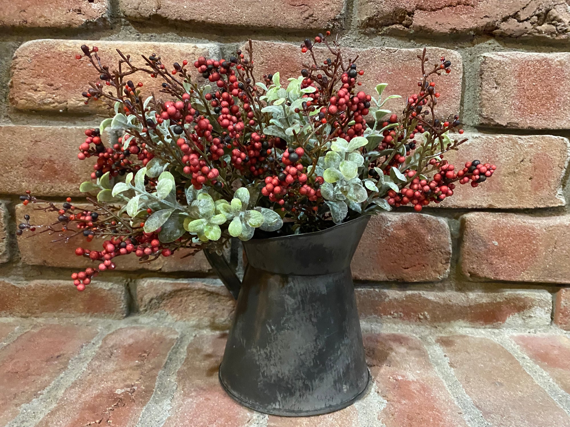 Pitcher Arrangement with Pebble Berries