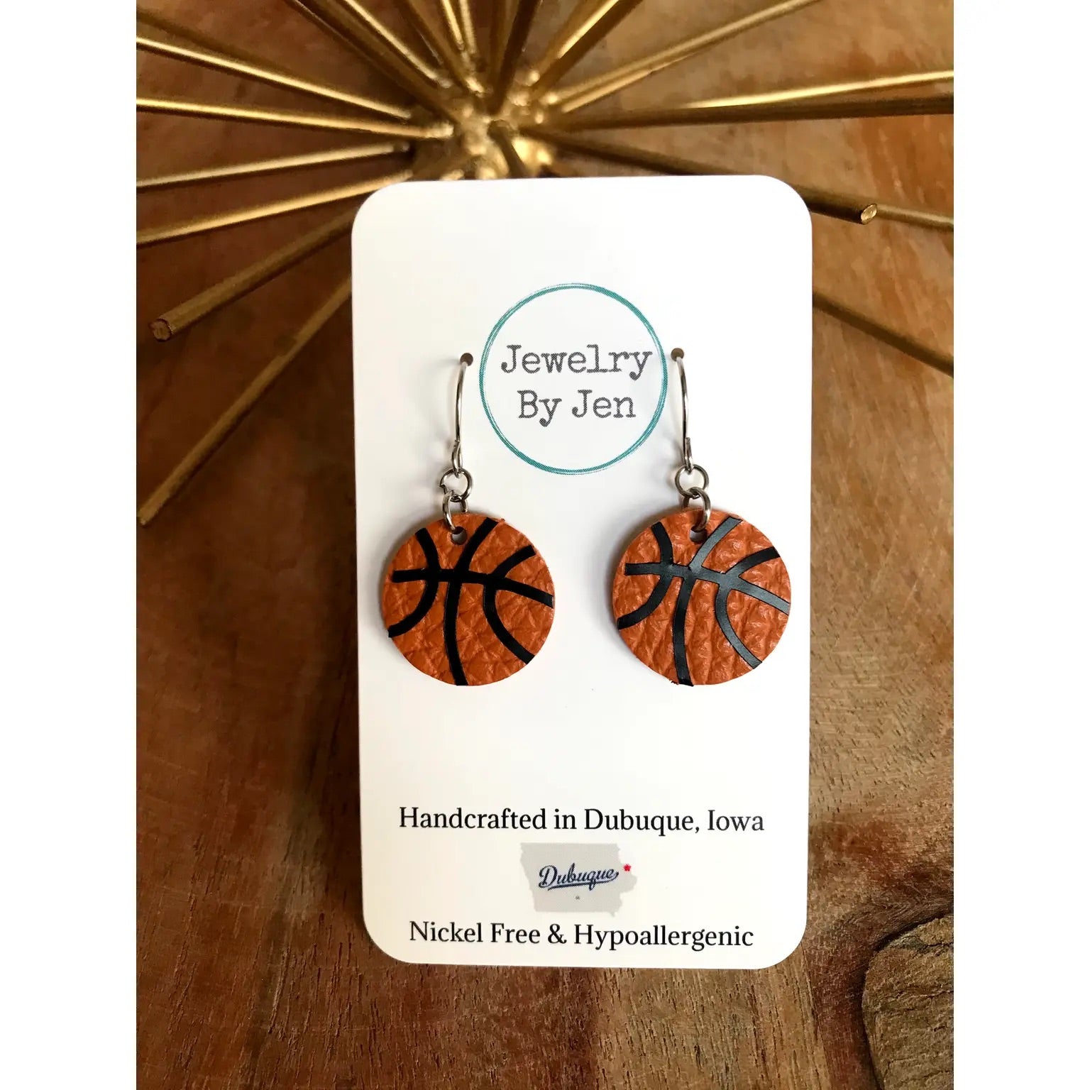 Basketball Leather Earrings