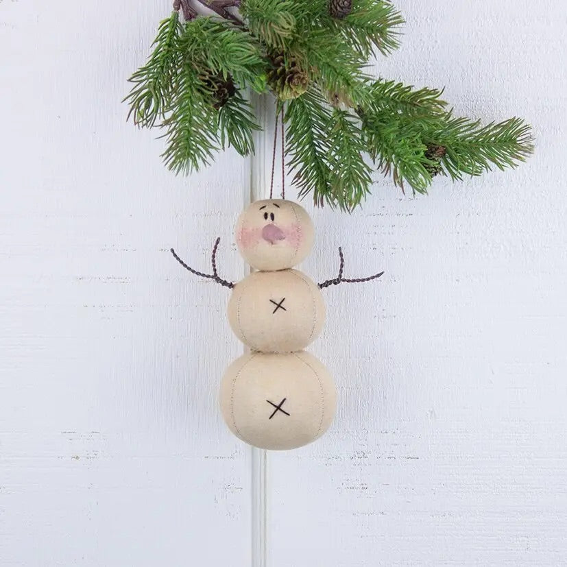 Fabric Snowman Ornament