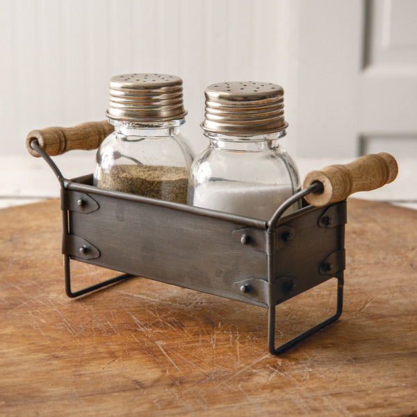 Metal Crate Salt and Pepper Caddy