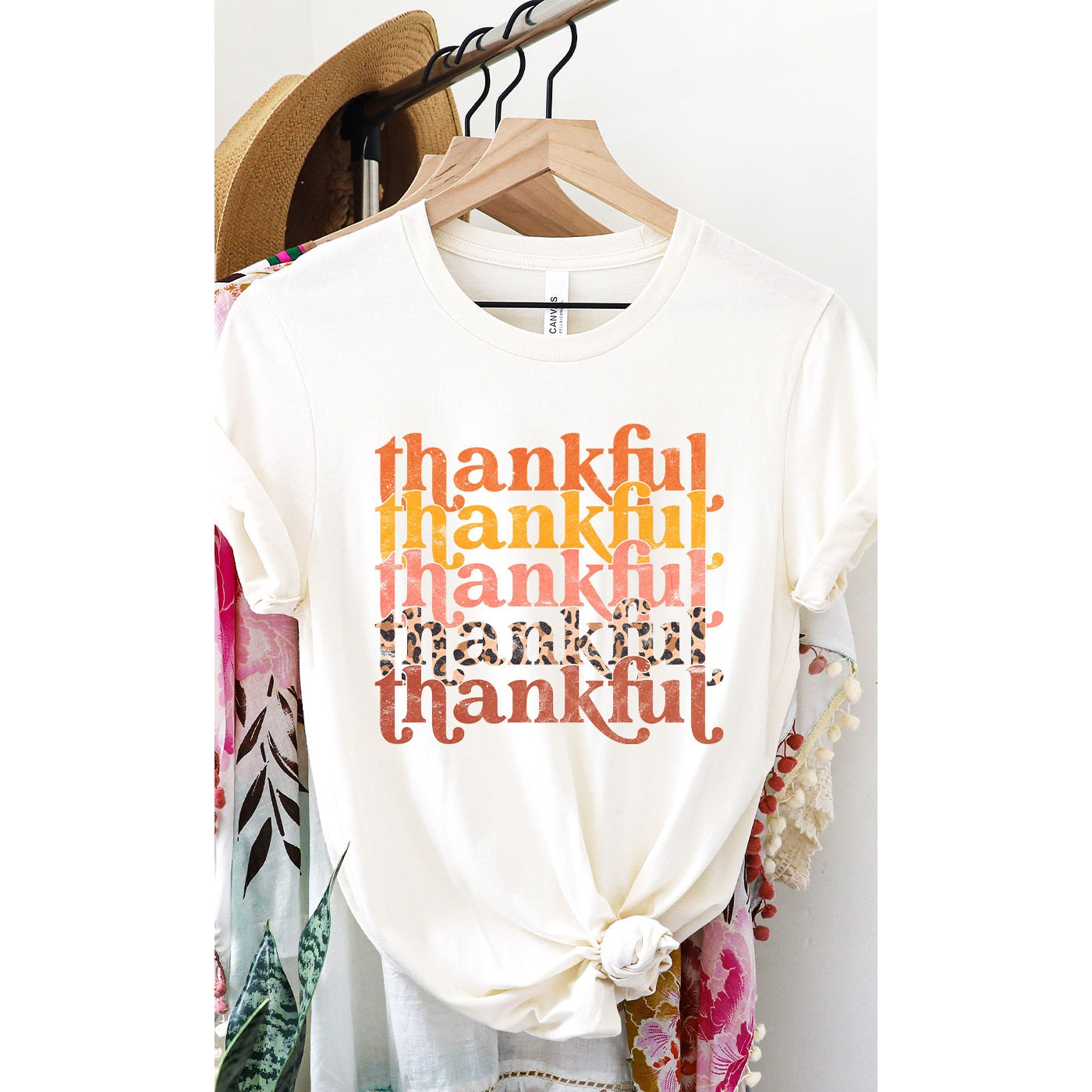 Thankful Leopard Graphic Tee