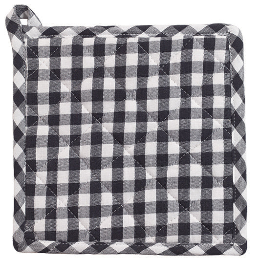 Small Black Check Potholder