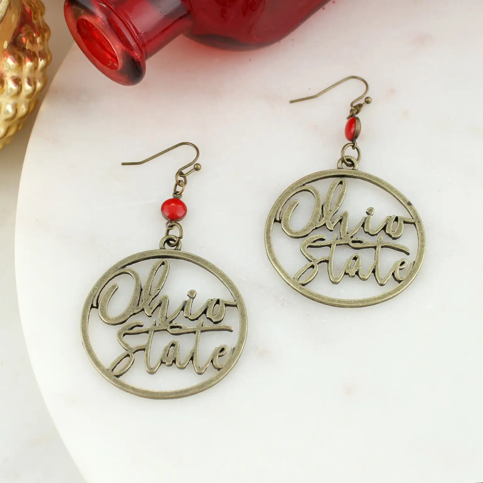 Ohio State Vintage Cutout Earrings