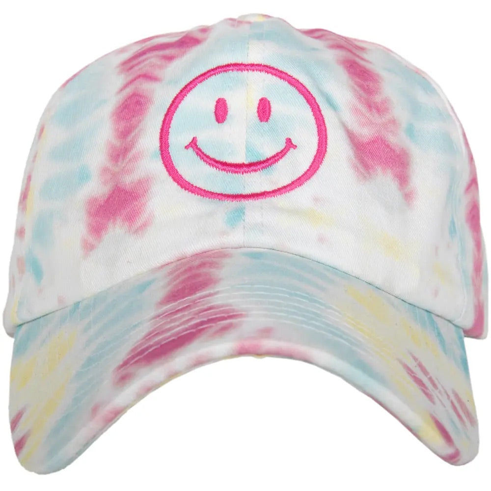 Smiley Face Tie Dye Trucker Hat