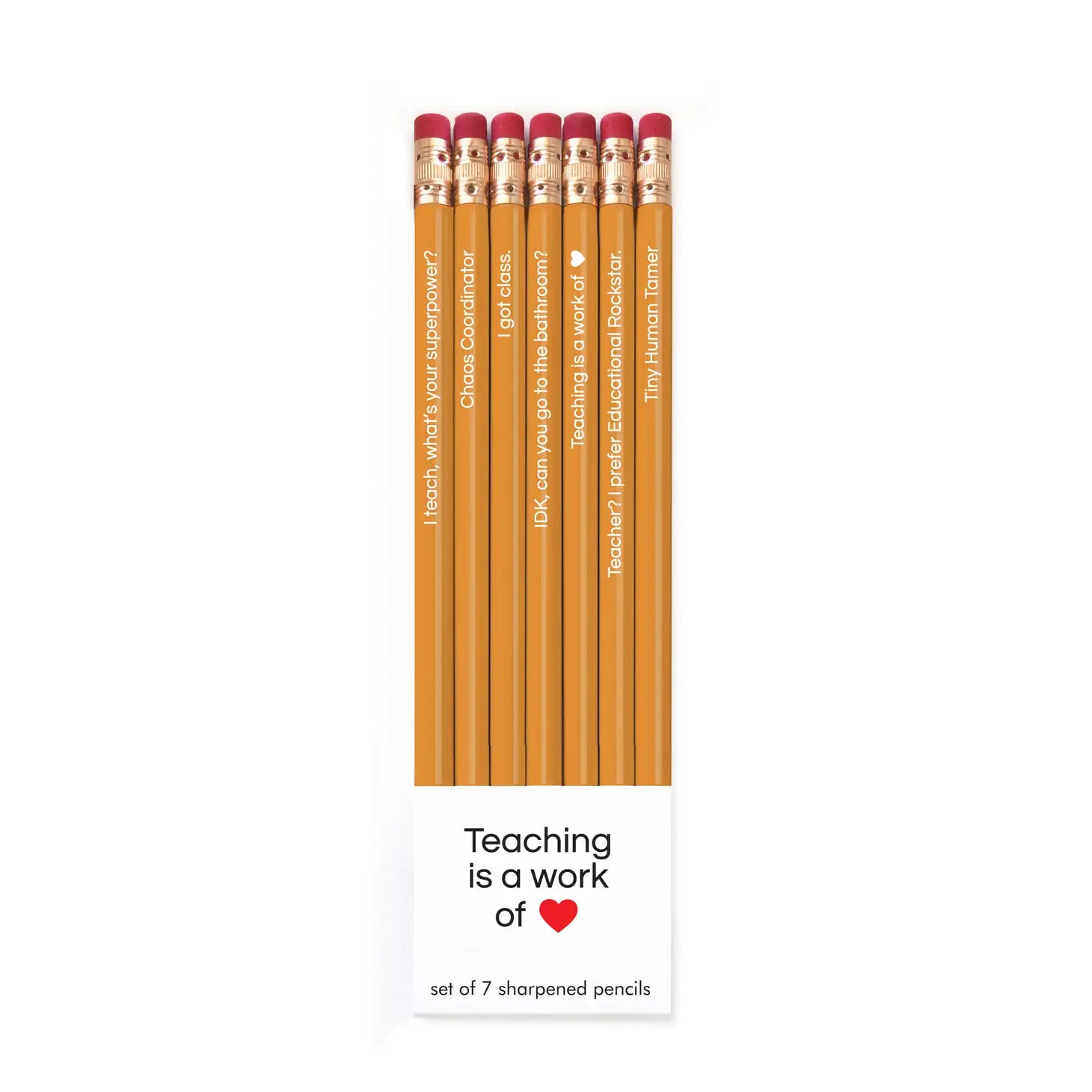 Teaching is Work of Heart Pencil Set