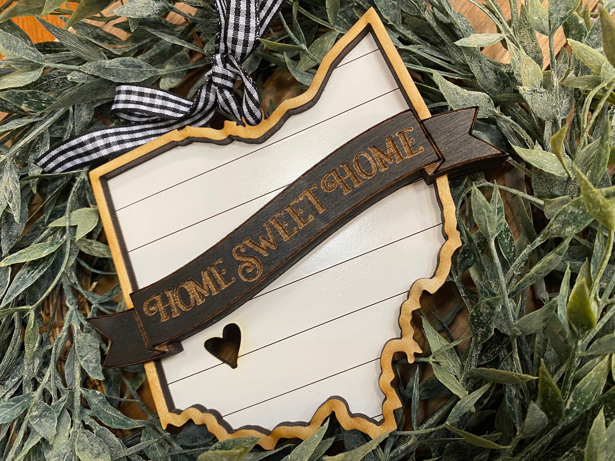 Handmade Home Sweet Home Ohio Ornament