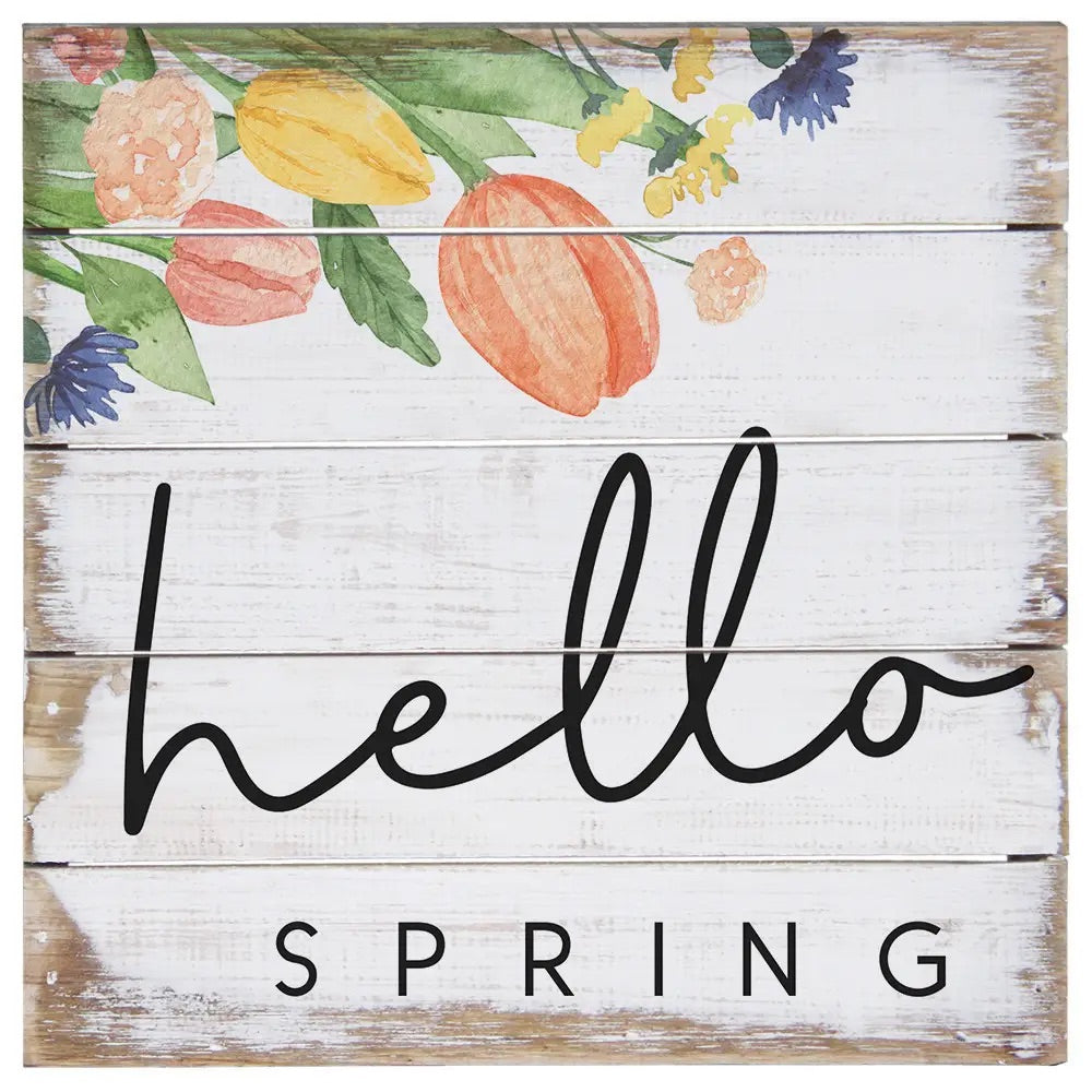 Hello Spring Pallet Sign