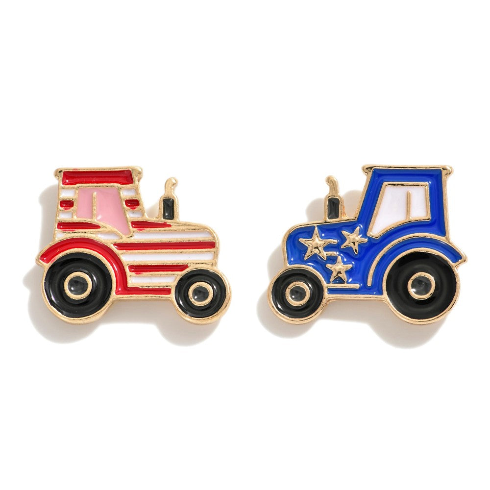 Americana Tractor Stud Earrings