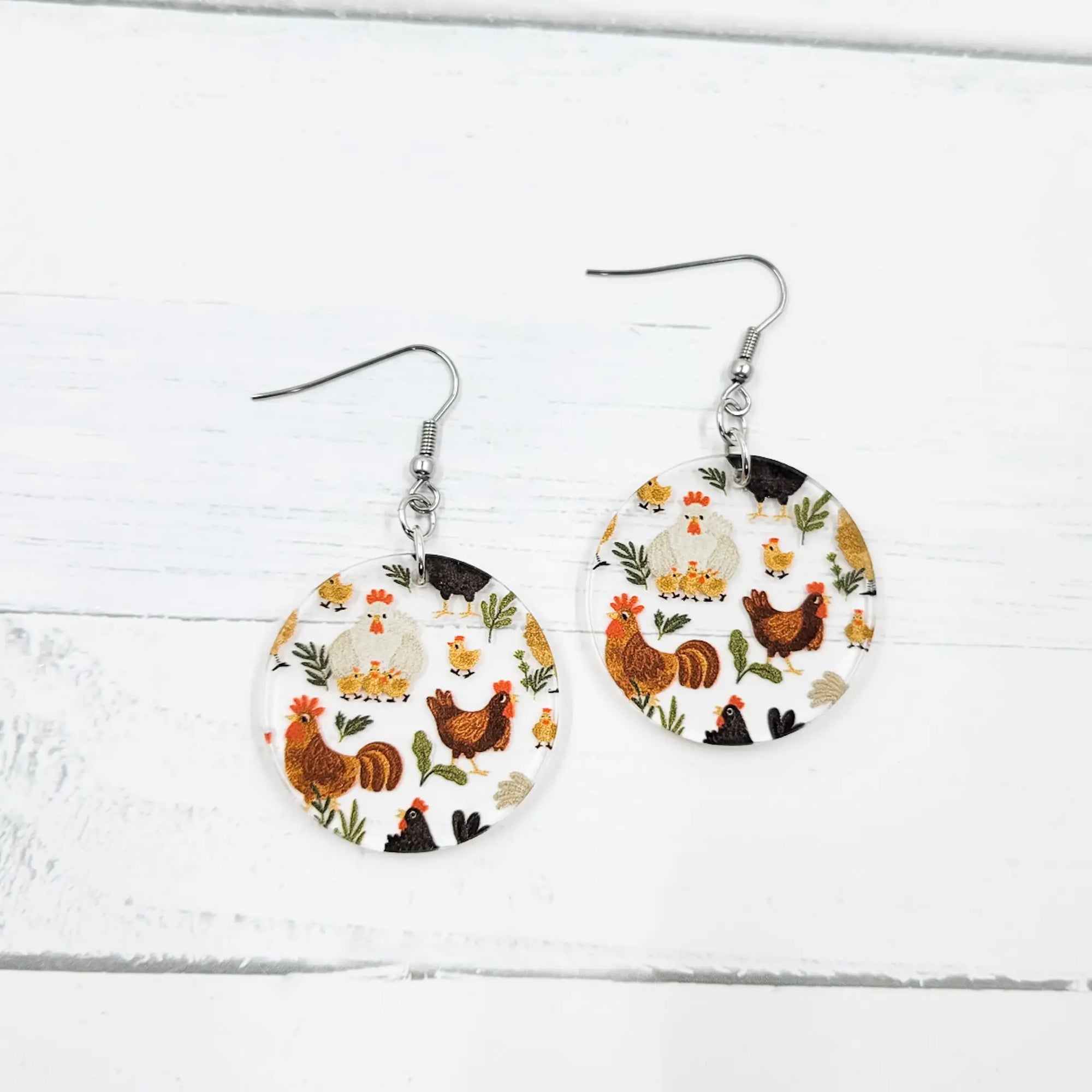 Chickens Acrylic Earrings