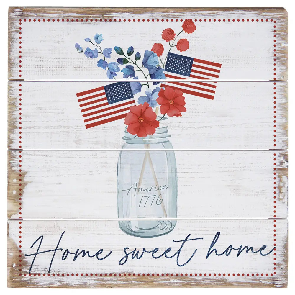 Home Sweet Flag Jar Pallet Sign