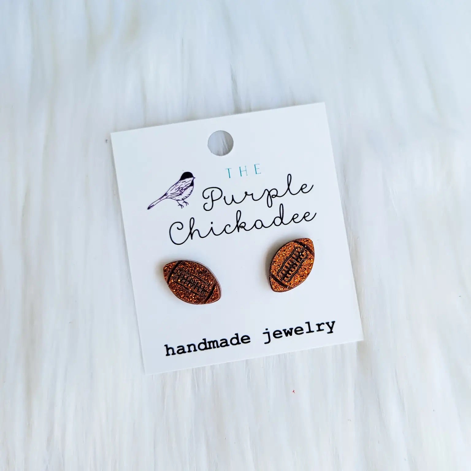 Glitter Football Earrings