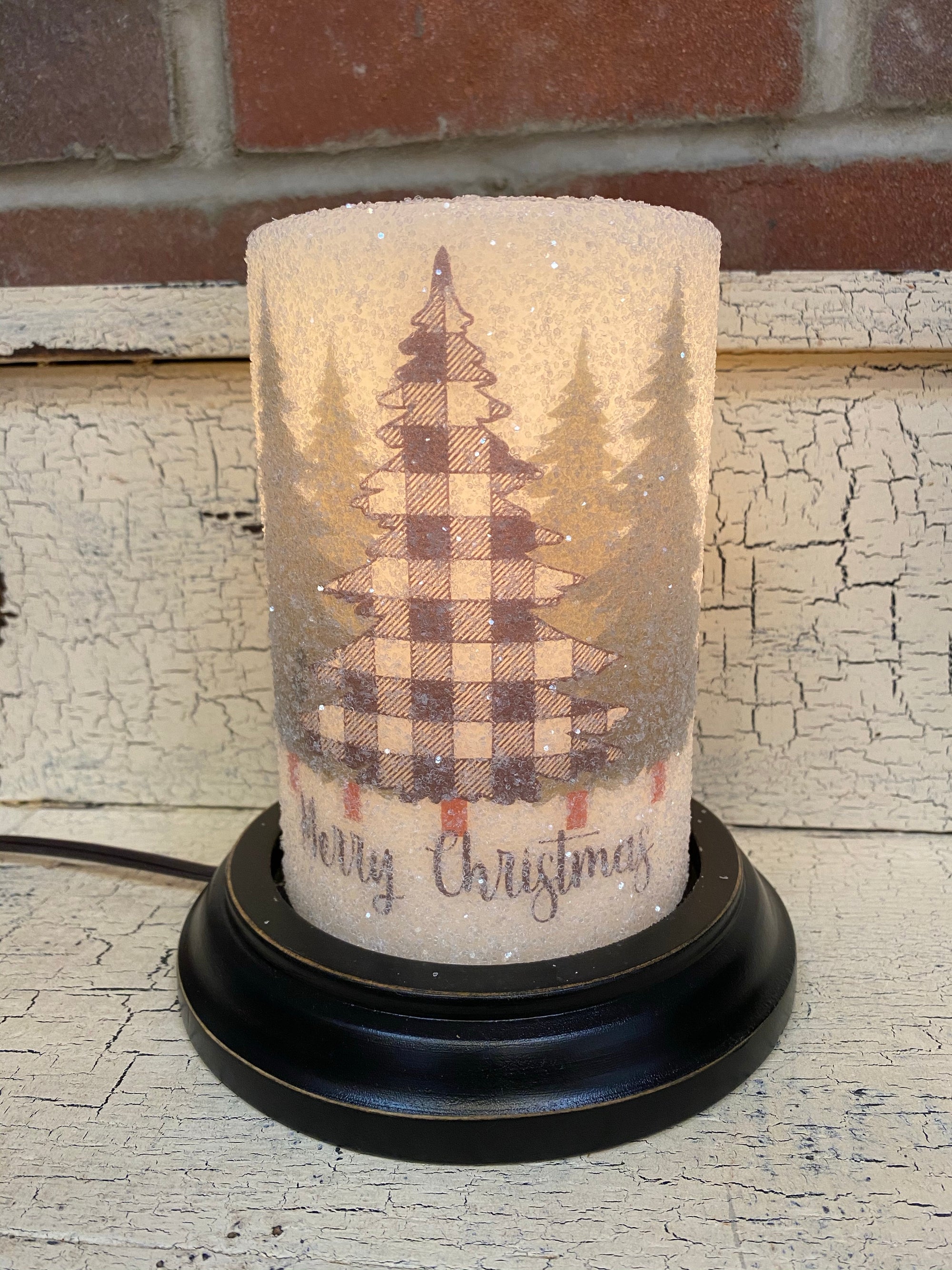 Merry Christmas Buffalo Tree Candle Sleeve