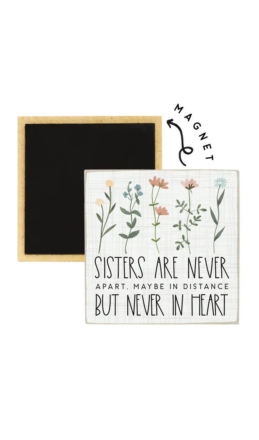 Sisters Never Apart Square Magnet