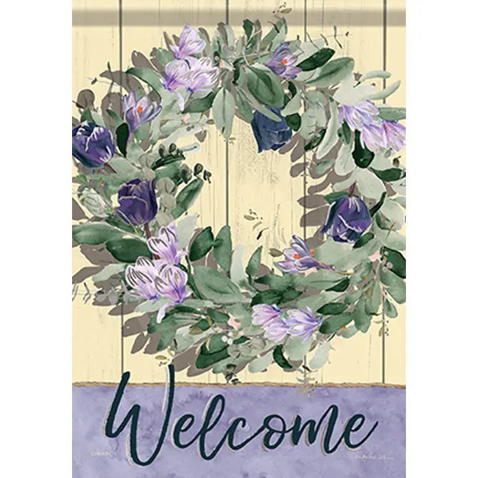 Tulip Wreath Garden Flag