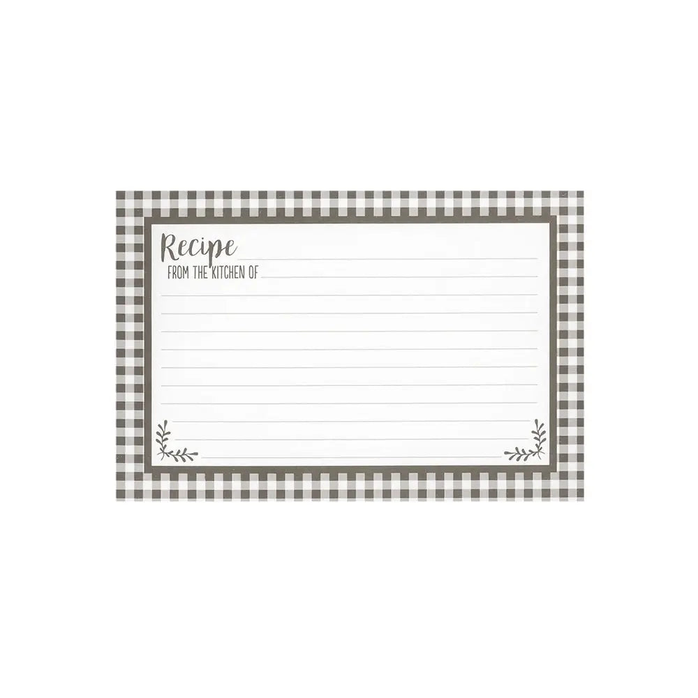 Black & White Check Recipe Cards