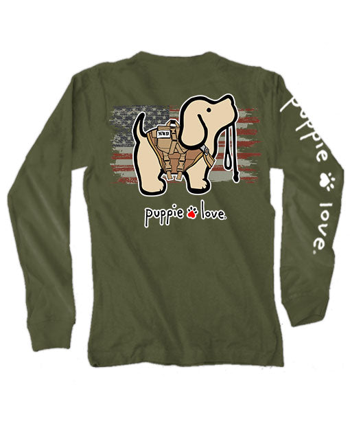 Puppie Love Military Pup Long Sleeve Tee